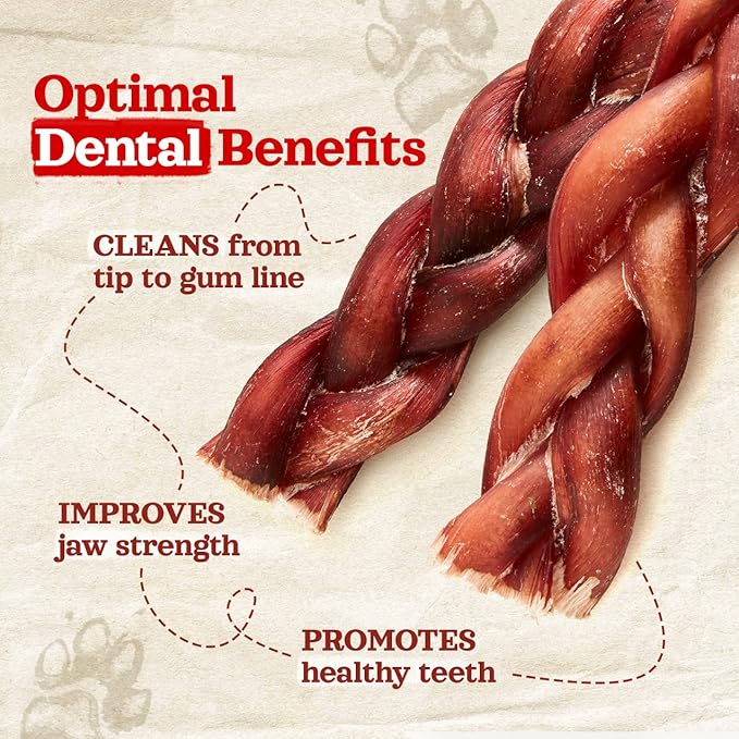 Natural Farm Odor-Free Braided Bully Sticks (6 Inch, 5 Pack) - 100% Grass-Fed Beef, Grain-Free, Low Fat & Fully Digestible Best Dental Treats - Safest Long Lasting Pizzle Chews to Keep Your Dog Busy