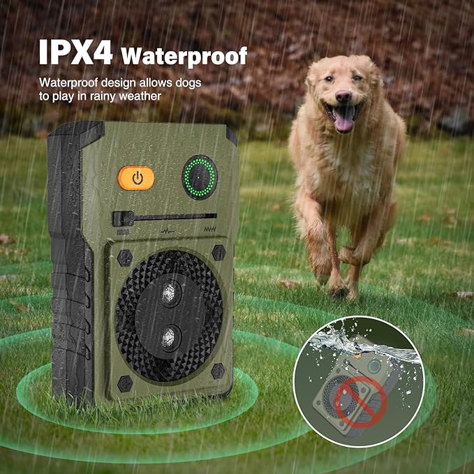 Dog Barking Control Device, 3Frequency Anti Barking Device, 33Ft Ultrasonic Dog Barking Deterrent, Rechargeable Stop Dog Barking Indoor Outdoor for Small Large Dogs Barking Control Device Anti Bark