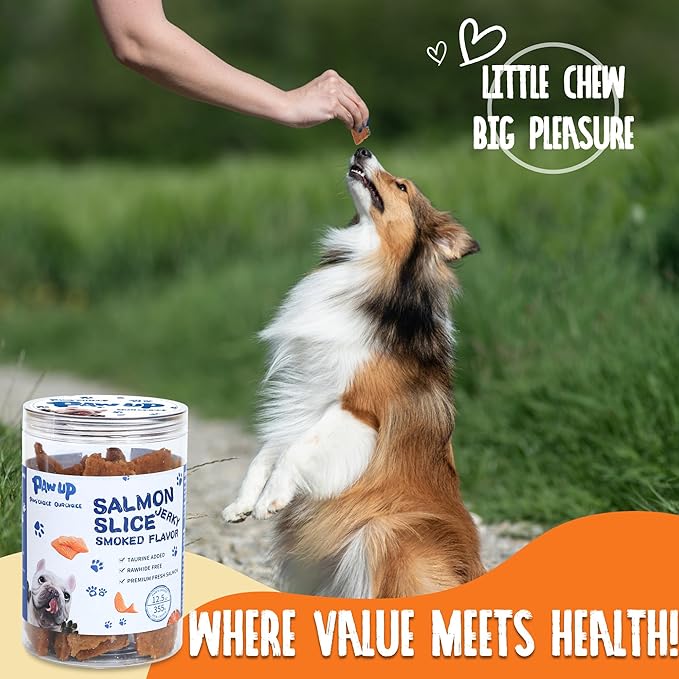 Salmon Treats for Dog, Soft Healthy Dog Salmon Jerky, High Protein Dogs Snacks, Human Grade Salmons Fillets with Taurine,12.5oz (Smoked Flavor)
