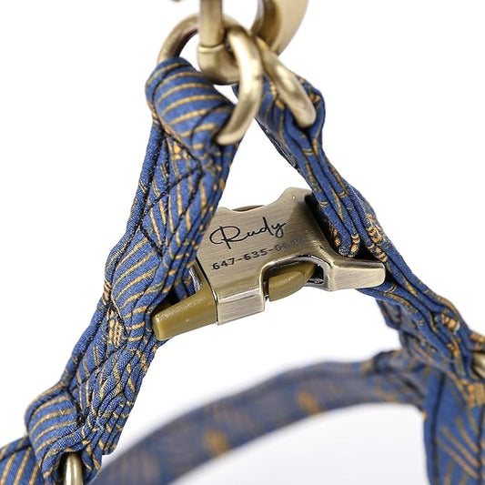 Angie and Allie Organic Cotton Personalized Step in Dog Harness,Custom Dog Halter Vests,Adjustable No Pull Canine Halter Harness for Small Medium Large Dogs