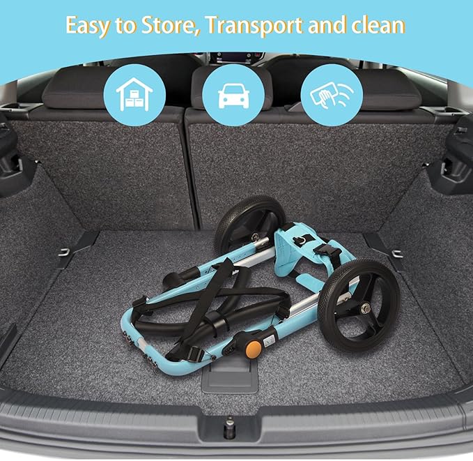 TailWaggers Small Dog Wheelchair for Back Legs | Adjustable Mobility Aid | All-Terrain Wheels