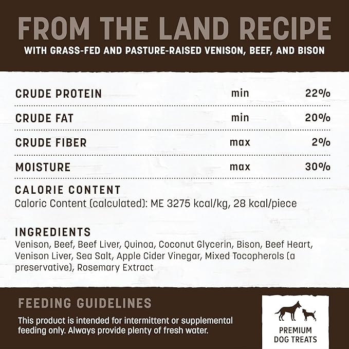 Earth Animal Wisdom Air-Dried Jerky From the Land Recipe | Dog Treats | Dog Snacks | Premium Natural Red Meat Jerky Strips | 4 oz | Made in the USA (Pack of 1)