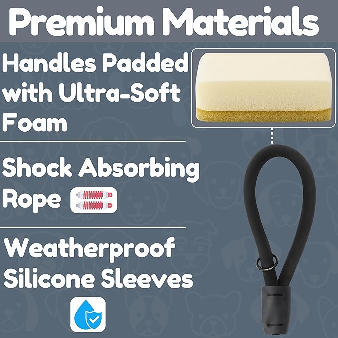 Premium 6 Ft Dog Leash - Two Extra Padded Handles, Heavy Duty Leashes for Medium Dogs to Large Breeds, Reflective, Shock-Absorbing, Anti-Pull Rope Leash, Strong Pet Lead for Everyday Walks - Roam Gear