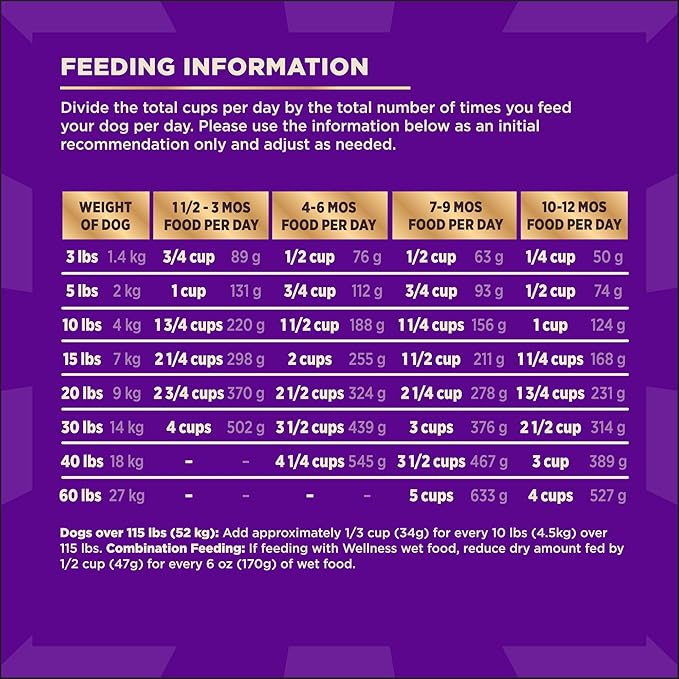 Wellness CORE+ Puppy Dry Dog Food with Freeze Dried Pieces, Grain Free, High Protein, Natural, Chicken & Turkey Recipe, (4-Pound Bag)