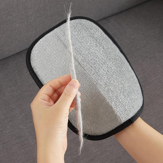 2Pcs Upgraded Electrostatic Hair Remover for Dogs and Cats, Five-Finger Reusable and Washable Pet Hair Removal Tool, Pet Hair Gloves for Laundry, Couch, Carpet, Car Seat and Bed