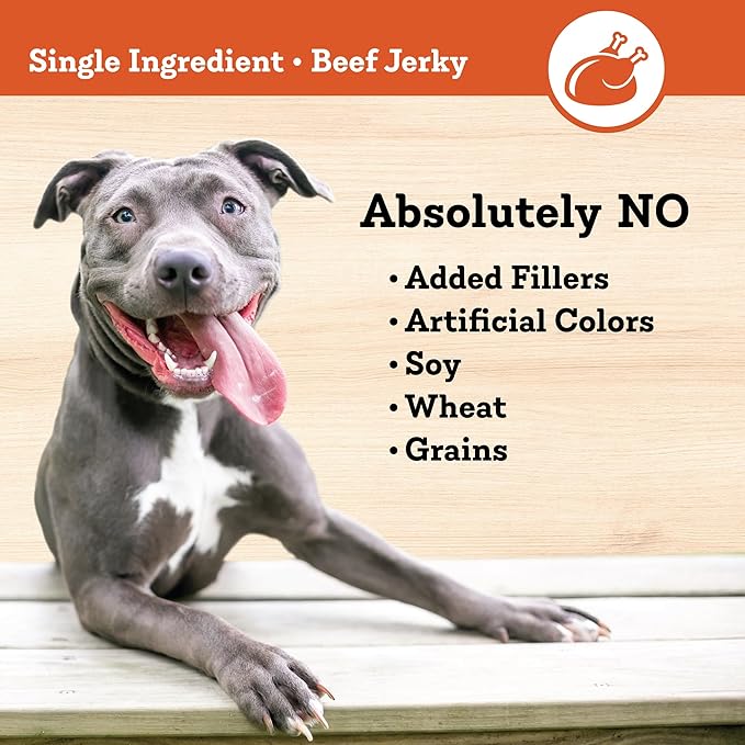 Beef Jerky Strips Dog Treats, 16 oz – All-Natural, Made in USA, No Fillers or Preservatives – Great for Muscle Development
