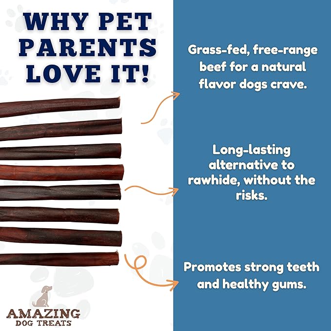 Amazing Dog Treats 12 Inch Collagen Stick - (50 Count)- Collagen Sticks for Dogs - No Hide Dog Bones