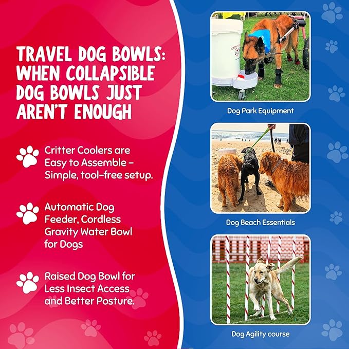 Gravity Water Bowl for Cats: Dogs & All Pets 3.5 Gallon. Top Fill Automatic Water Dispenser for Cat, Quiet, No BPA & Made in USA. Auto Water Dog Bowl for Daycares, Multi Pet Homes and Busy Parents