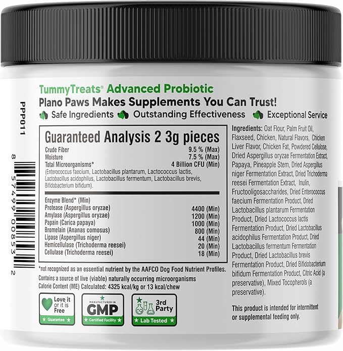 Probiotics for Dogs – Digestive Health Chews with Prebiotics & Enzymes | Dog Probiotic Supplement for Gut, Diarrhea Relief, Gas & Allergy Support – Chicken Flavor Soft Chews