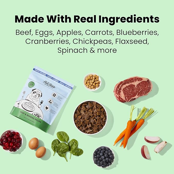 The Pets Table Air Dried Grain Free Dog Food for Dogs Large, Medium and Small | Puppy Dog Food, Adult Dog Food, Senior Dog Food | Beef & Berries 4.5 lbs / 72 oz Bag