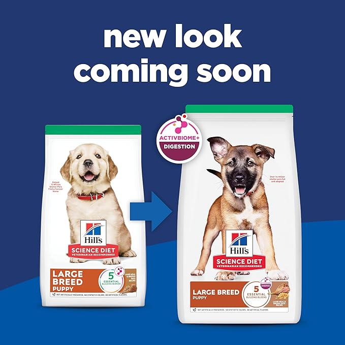 Hill's Science Diet Large Breed Puppy Food, DHA to Support Healthy Development, Lamb & Brown Rice Dry Dog Food, 30 lb. Bag