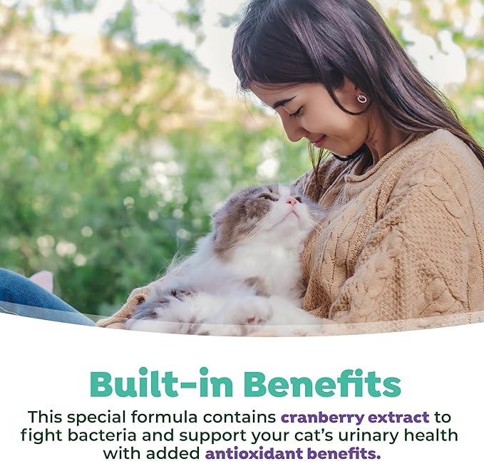 TropiClean Fresh Breath Cat Dental Water Additive + Urinary Tract Support, with Cranberry Extract, Teeth Cleaning & Breath Freshener Solution, 16oz