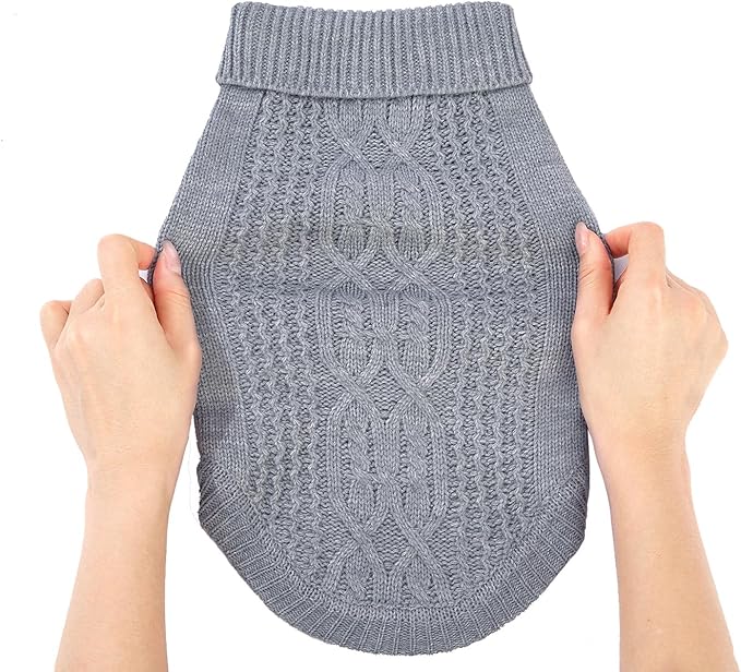 Stretchy Cat Sweater - 17 Colors & 6 Sizes | Snug Winter-Ready Knit for Boy/Girl Cats & Kittens(Grey, X-Large)