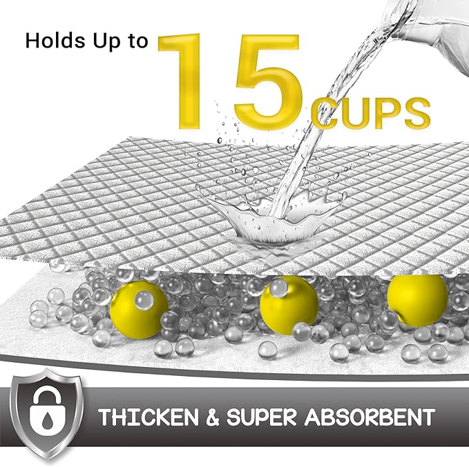 CROCI Cat Pads 16.9 x 11.4 in, Litter Pads for Tidy Cats Breeze Litter System, Pet Pads for Cats Super Absorbent up to 15 Cups, Cat Pads for Breeze System Leak-Proof, Charcoal (50 Counts)