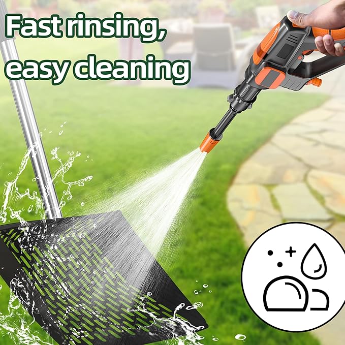 Jusoney Heavy-Duty Chicken Poop Scooper with 4-in-1 Adjustable Handle (35"-61") - Sturdy Stainless Steel and Iron Construction for Large Chicken Coop - Ergonomic Design & Easy Cleaning