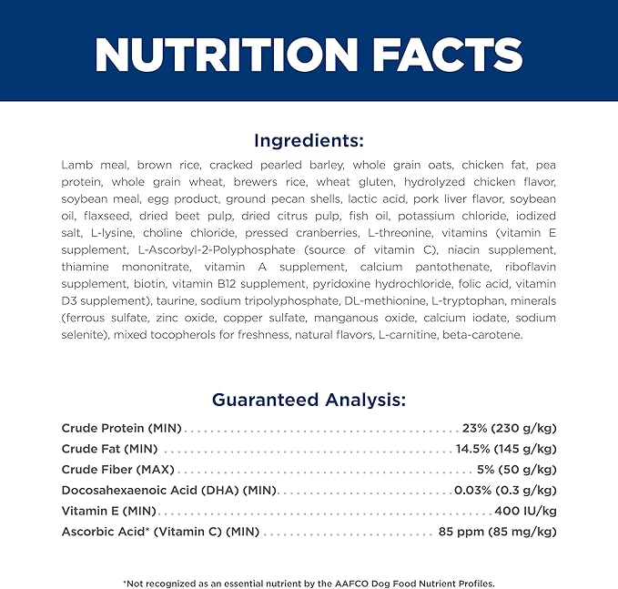 Hill's Science Diet Large Breed Puppy Food, DHA to Support Healthy Development, Lamb & Brown Rice Dry Dog Food, 30 lb. Bag