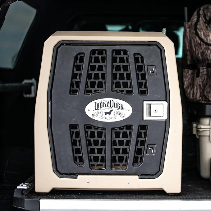 Lucky Dog Kennel, Durable Crash Tested Portable Dog Crates, Intermediate, Tan