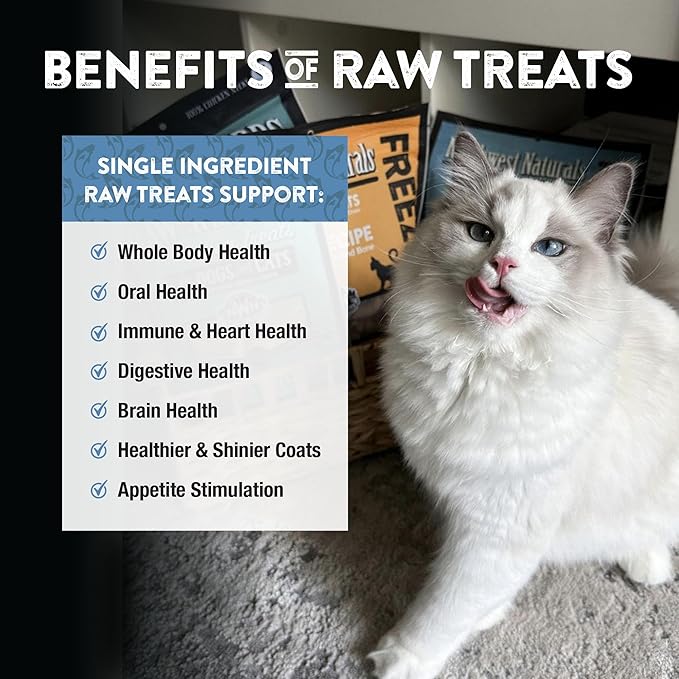 Northwest Naturals Raw Rewards Freeze-Dried Whitefish Treats for Dogs and Cats - Bite-Sized Pieces - Healthy, 1 Ingredient, Human Grade Pet Food, All Natural, Proudly Made in USA, 2.5 Oz