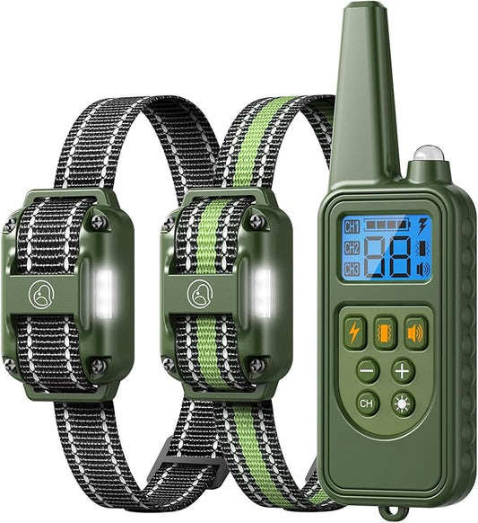 Dog Shock Collar - 2600FT Dog Training Collar with Remote, Rechargeable with 4 Training Modes, IPX7 Waterproof Electronic Dog Collar for All Breeds, Size