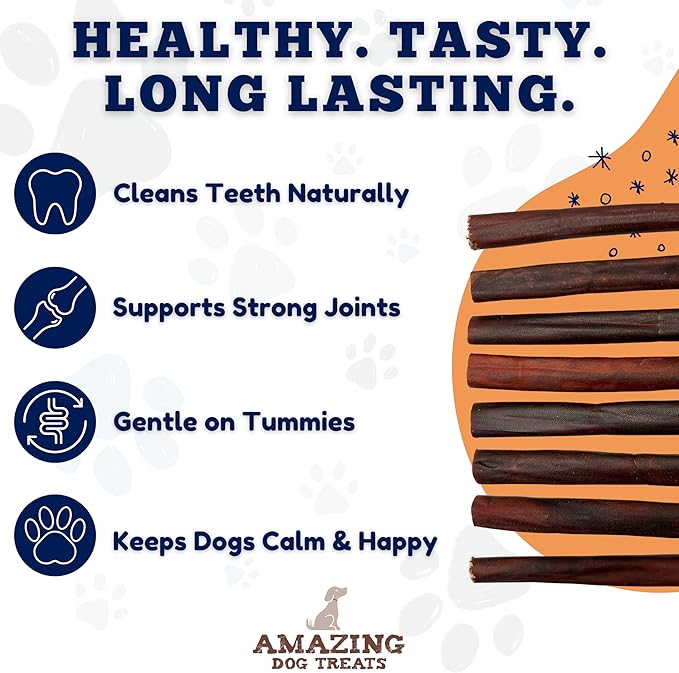 Amazing Dog Treats - 6 Inch Bulk Collagen Sticks for Dogs - (100 Count) - Collagen Sticks for Dogs - No Hide Dog Bones