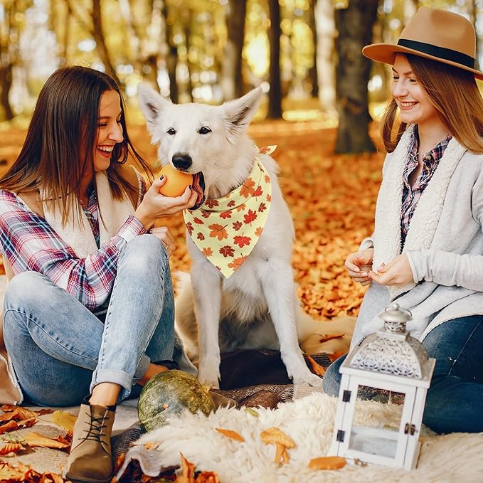 Sanwuta 48 Pcs Dog Bandanas Bulk Pet Bibs Colorful Scarf Pet Bandanas Handkerchief Scarf Breed Accessories for Small Medium Large Dogs Girl Boy Adjustable Puppy Bandana Breed Bib (Thanksgiving)