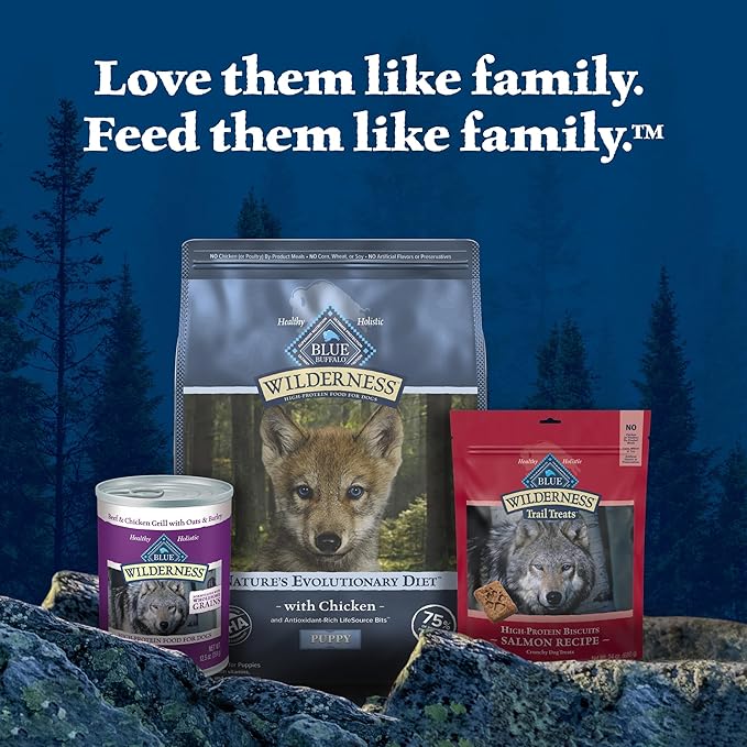 Blue Buffalo Wilderness High-Protein Natural Dry Food for Puppies, Chicken Recipe, 4.5-lb. Bag