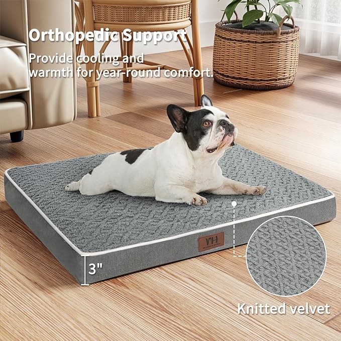 Dog Crate Bed Medium Size Dog Beds,Large Orthopedic Washable Dogs Bed,Waterproof Cover Plush Kennel Comfort Pet Beds Mat,Egg Foam Dog Pad