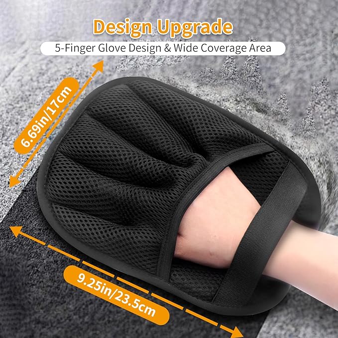 Pet Hair Removal Glove, 2025 Upgraded Five-Finger Electrostatic Grooming Tool for Cats & Dogs, Reusable Magic Fur Remover for Furniture, Car, Couch & Clothing, Essential Pet Grooming Supplies (1)