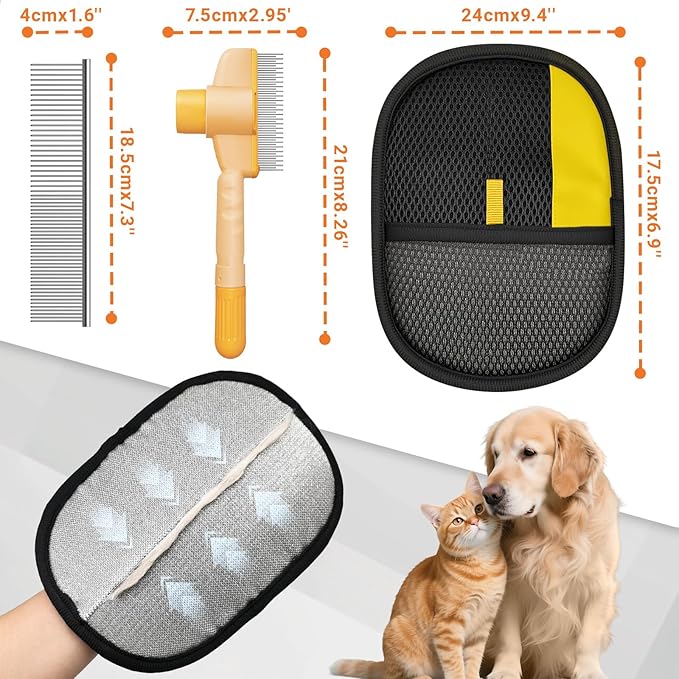 Pet Hair Removal Glove,Electrostatic Gloves for Cats & Dogs,Pet Hair Remover for Clothing,Couch, Carpet