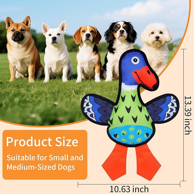 Squeaky Dog Toys,Crinkle Dog Toy,Colorful Absurd Duck Dog Toys,Interactive Dog Toy,Fun for Indoor Puppies,Chewing and Play(Green)