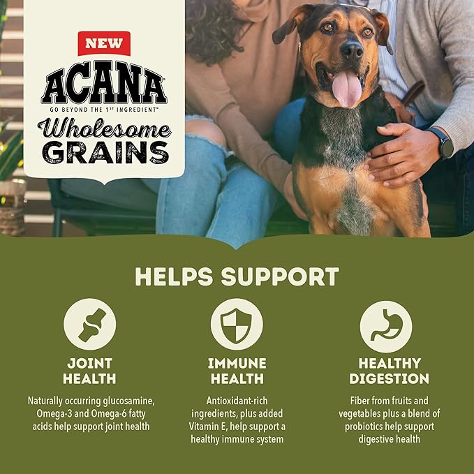 ACANA Wholesome Grains Dry Dog Food Large Breed Adult Recipe 22.5lb Bag
