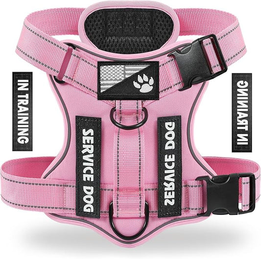 Demigreat Reflective Dog Vest Harness with 5 PCS Patches, Adjustable Soft Oxford Pet Harness, Inner Layer Mesh, Prevent Pulling and Choking, Easy to Control for Small Medium Large Dogs