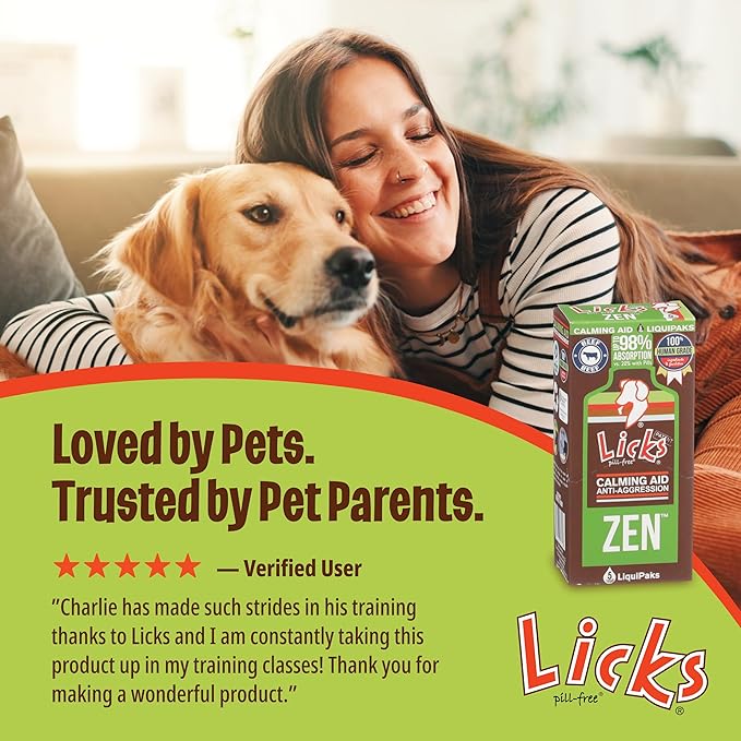 Licks Dog Zen Calming Aid Supplements - 5-use (Roasted Chicken Flavor)