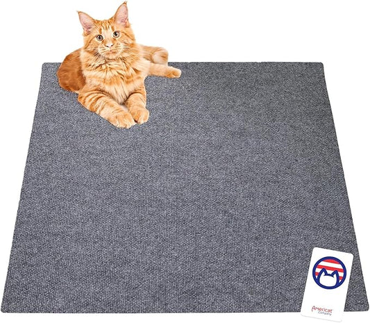 Cat Litter Mat by Americat – 36 x 28 Inches Machine Washable for Easy Clean, Waterproof & Made in USA – X Large Mat Traps Litter Around Cat Litter Box & Protects Floors