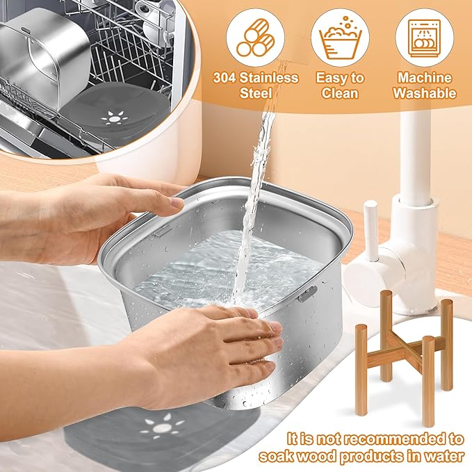 Decflow 3L Elevated Dog Water Bowl, Stainless Steel Raised Food Dispenser with Stand, Large Capacity No Spill Dog Water Bowl for Small, Medium and Large Dogs