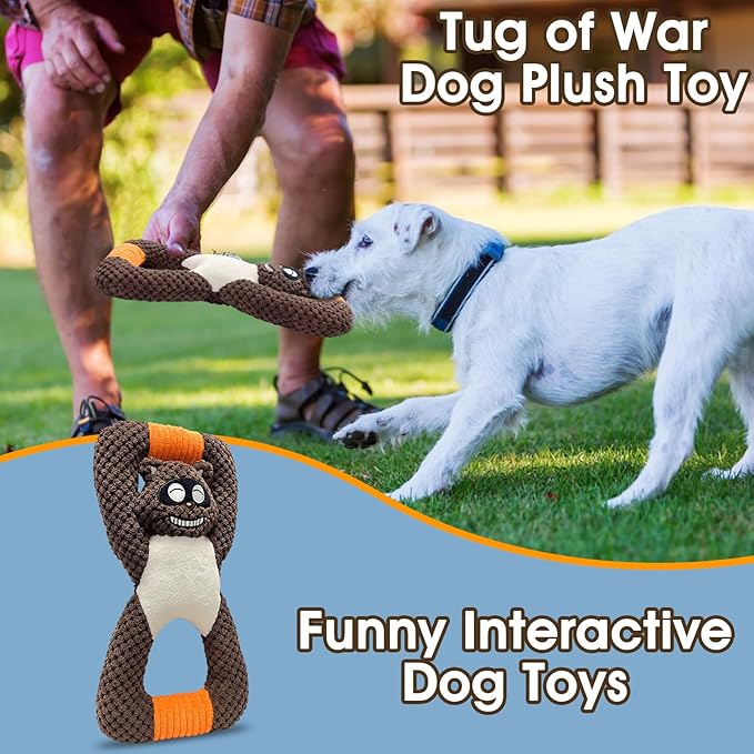 Plush Indestructible Durable Tough Dog Toys for Small Dogs, Interactive Dog Toys for Small Medium Large Dog Breeds (Raccoon)