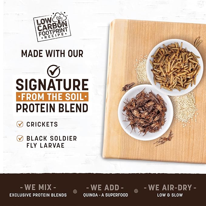 Earth Animal Wisdom Air-Dried from The Soil Recipe Premium Natural Insect-Based Jerky Strips Dog Treats, 4 oz. Bag