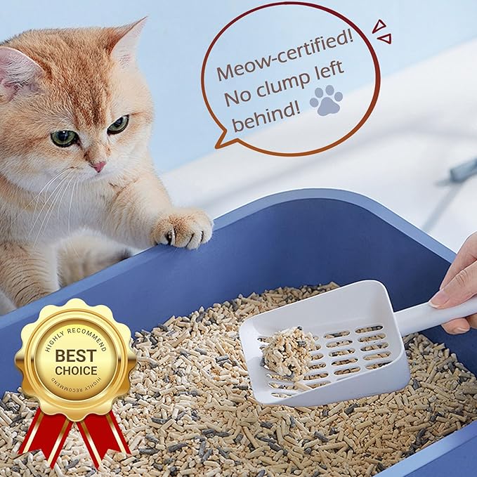Cat Pooper Scooper, 2 in 1 Cat Litter Scoop with Holder Stand Cat Stuff Cat Scooper for Litter Box Cat Accessories Cat Supplies Kitty Litter Scoop Heavy Duty and Easy Clean Scoop Away Cat Litter