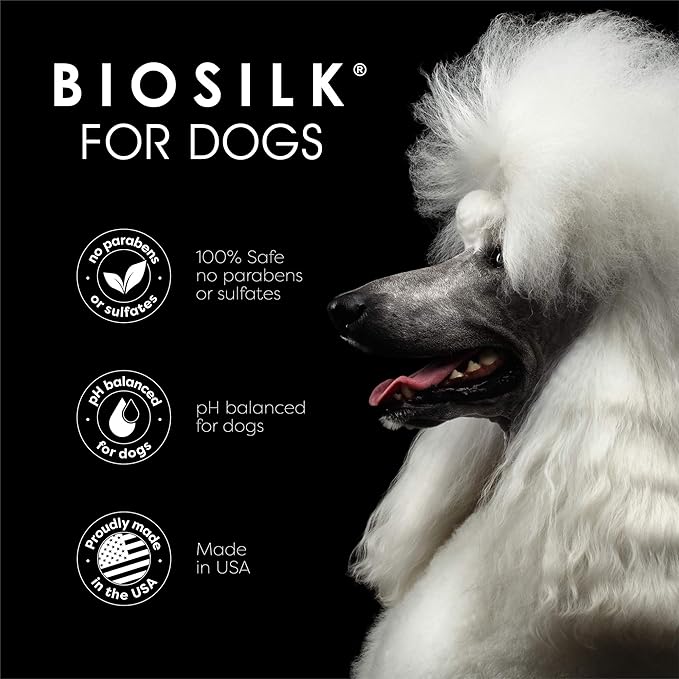 BioSilk Silk Therapy Conditioning Detangling Spray for Dogs with Natural Coconut Oil - Dog Matted Hair Detangler Conditioner for Dogs, Dematting Grooming Supplies, 7 Fl Oz