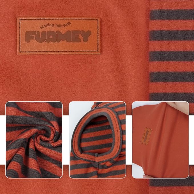 FUAMEY 2 Pack Dog Fleece Vest for Medium Dogs,Yorkshire Bichon Schnauzer Stretchy Dog Sweatshirts Warm Dogs Pullover Winter Pet Sweaters with Leash Hole Puppy Turtleneck Sleeveless Orange M