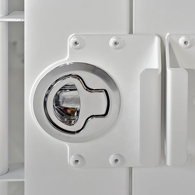 Heavy Duty Fully Collapsible Powder-Coated Aluminum Dog Crate - Large (White)