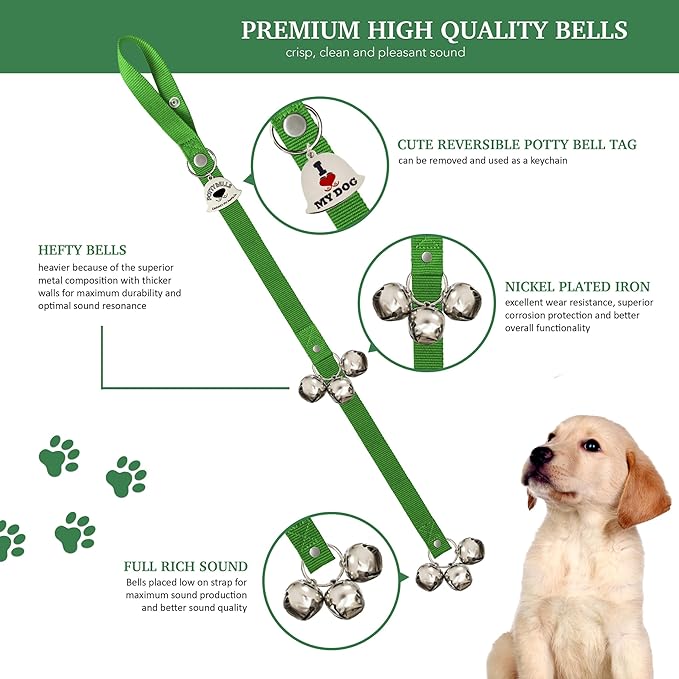 Caldwell's Pet Supply Co. Dog Potty Bells, Dog Door Bell, Bells to Go Outside, Potty Training Bell, Dogs Doorbell, Dogs Potty Doorbell, Ring to Go Pee, All Breed Puppy Training Tool