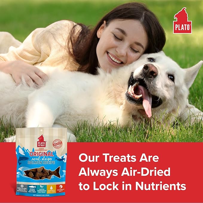 PLATO Original Real Strips Salmon 3oz, Natural (850002221497)