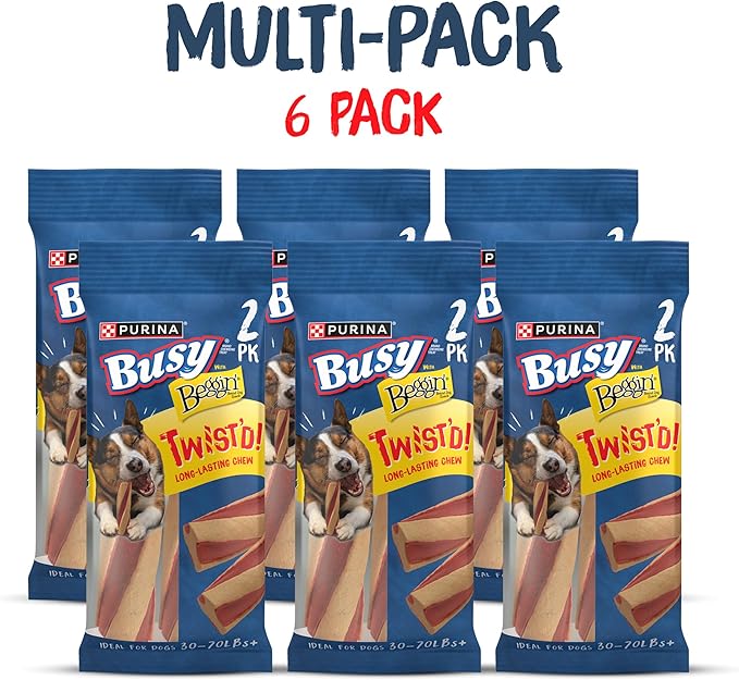 Purina Busy with Beggin’ Twist’d Adult Dog Chew Bone Treats - (Pack of 6) 2 ct. Pouches