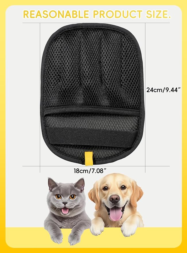 Pet Hair Removal Glove, Efficient Reusable Electrostatic Hair Remover Tool, Washable Pets Grooming Gloves for Cats Dogs Sofa Coach Furniture Gloves and Mitten 1 Pc