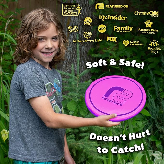 Soft Flying Disc for Kids - Best Girl Toys Age 4 & Up - Engaging Toy for 7 Year Old Girl Birthday Gifts - Stocking Stuffers for Girls All Ages - Fun Sports Toy & Party Favors & Outdoor Toys Age 6-8