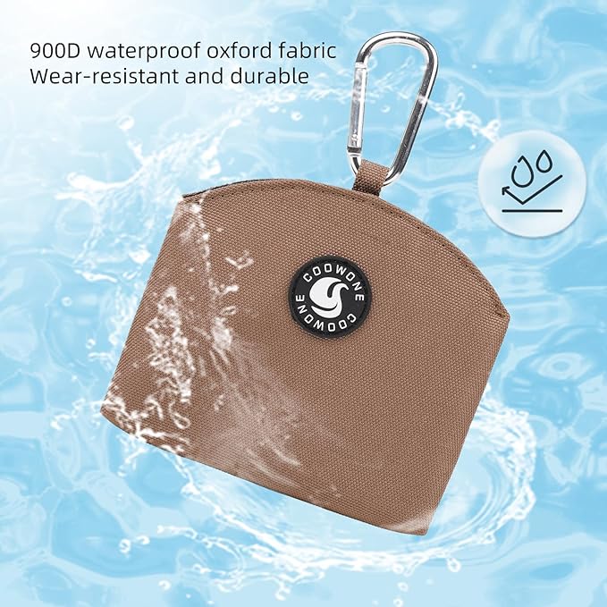 COOWONE Dog Treat Pouch Magnetic Closure Small Dog Training Treat Pouch Pocket Sized Small Dog Treat Pouch with Clip (Coffee)