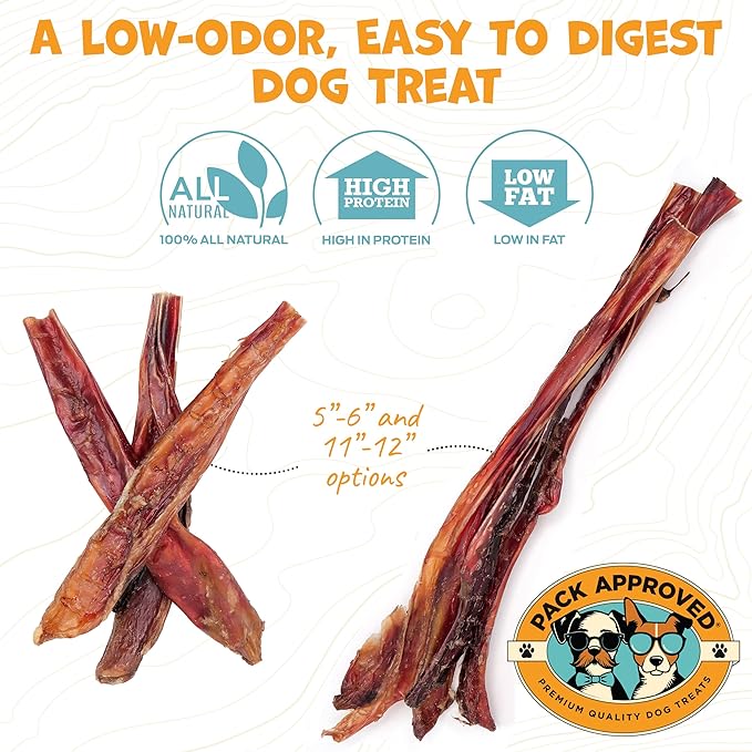 Thick Steer Bully Sticks for Medium Dogs & Small Breeds - No Hide Dog Chews & Single Ingredient Dog Treat - Bully Sticks for Medium Breeds - 5-6" (12ct)