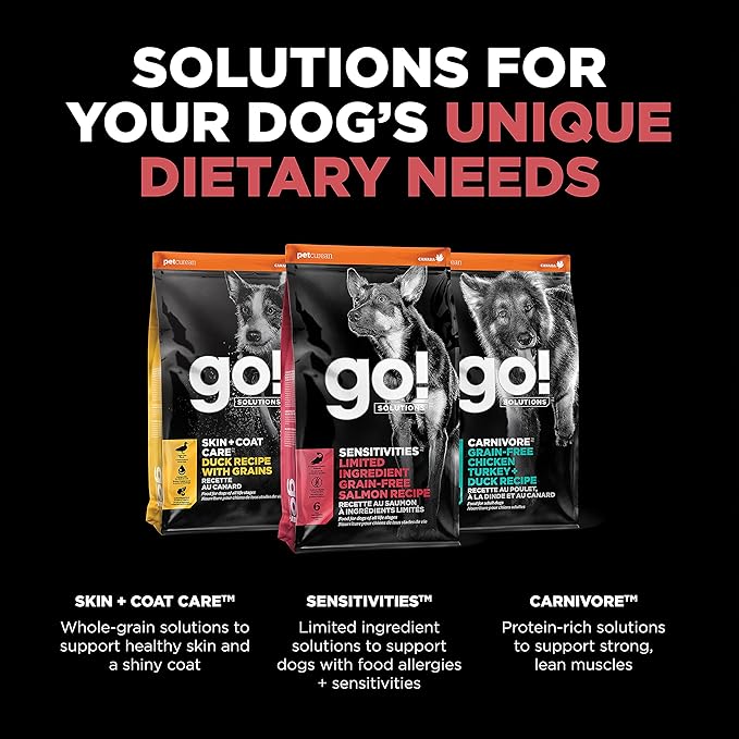 Go! Solutions Sensitivities Limited Ingredients, Grain-Free Dry Dog Food, Salmon Recipe for Sensitive Stomach, 22 lb Bag