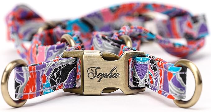 Angie and Allie Organic Cotton Personalized Step in Dog Harness,Custom Dog Halter Vests,Adjustable No Pull Canine Halter Harness for Small Medium Large Dogs